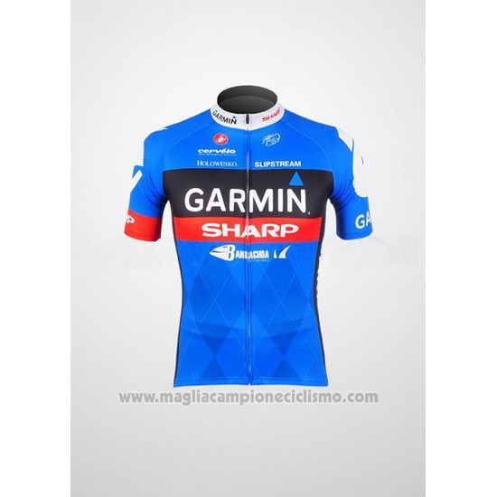 2012 Abbigliamento Ciclismo Garmin Sharp Celeste Manica Corta e Salopette
